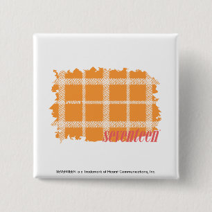 Plaid Orange 3 15 Cm Square Badge