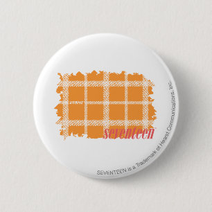 Plaid Orange 3 6 Cm Round Badge