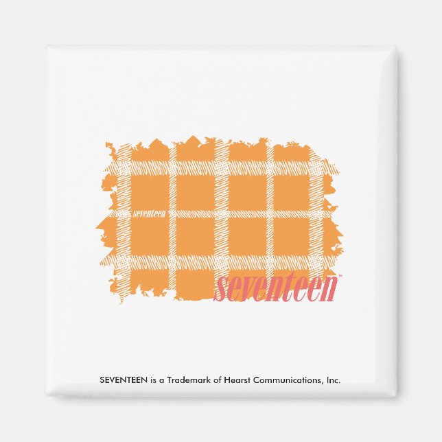 Plaid Orange 3 Magnet (Front)