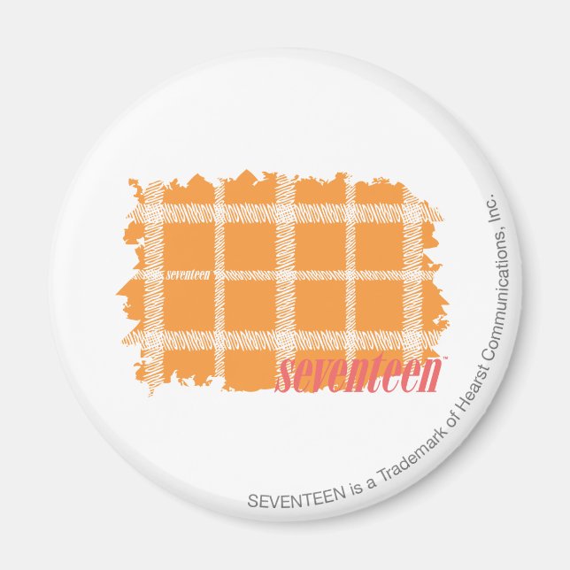 Plaid Orange 3 Magnet (Front)