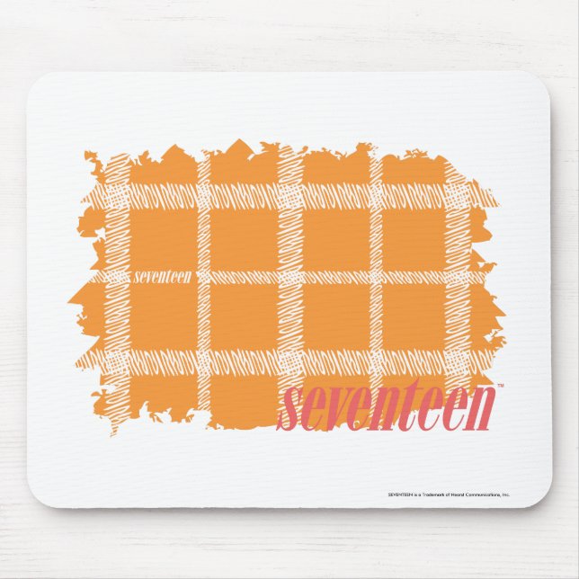 Plaid Orange 3 Mouse Mat (Front)