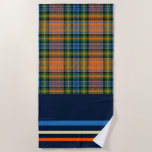 Plaid Orange Green Check Rustic Tartan Beach Towel<br><div class="desc">Complete your gifting needs with this cute plaid clan Murray tartan pattern towel for any special occasion including birthdays,  anniversaries,  holiday celebration at the beach or pool side.</div>