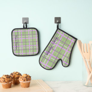 Plaid Oven Mitt & Pot Holder Set