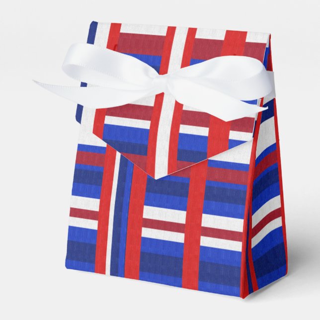 Plaid Patriot Favour Box (Front Side)