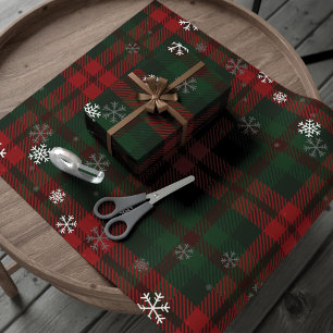 Plaid Pattern Christmas Holidays Wrapping Paper
