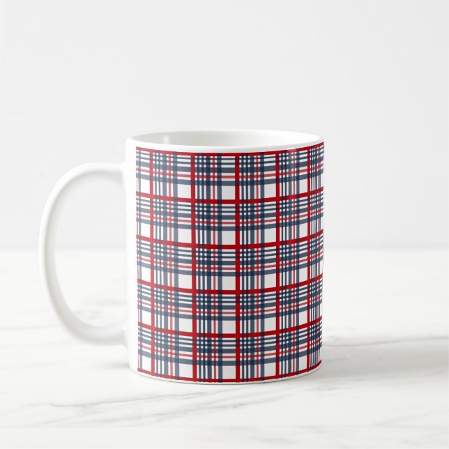 Plaid pattern coffee mug (Left)