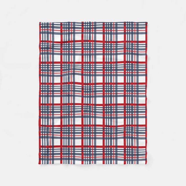 Plaid pattern fleece blanket (Front)