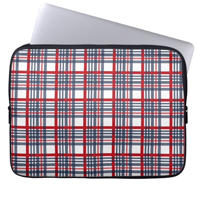 Plaid pattern laptop sleeve (Front)