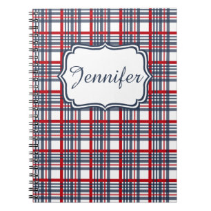 Plaid pattern notebook