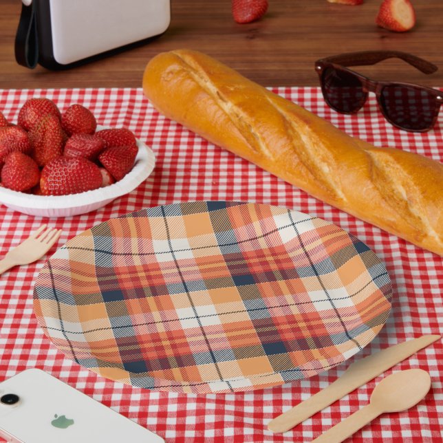 Plaid Pattern  Paper Plate (Picnic)