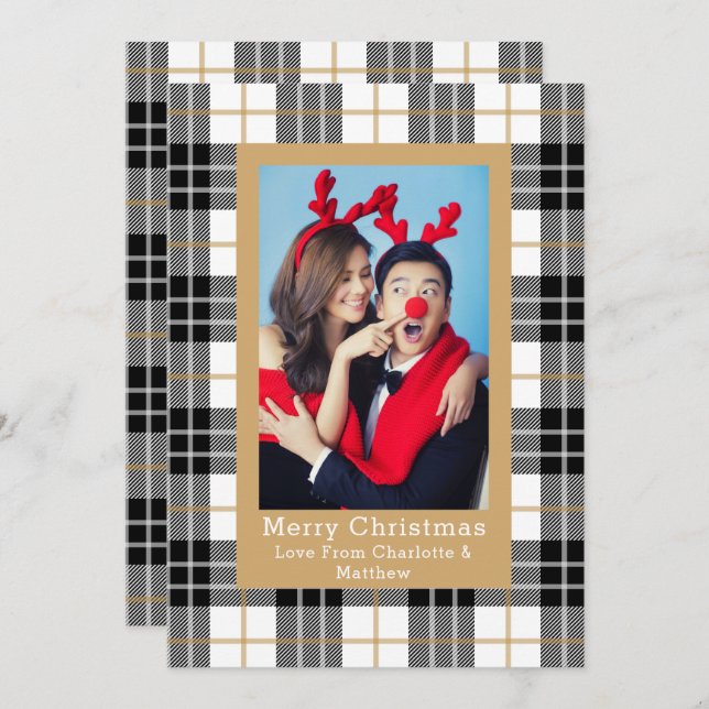 Plaid Pattern Photo Template Personalised (Front/Back)