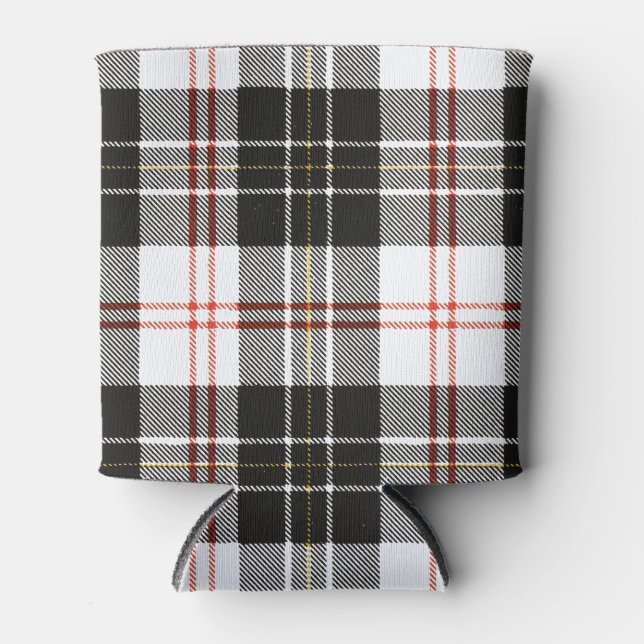 Plaid Pattern: Red Can Cooler (Front)