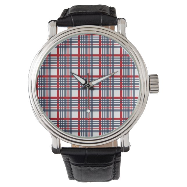 Plaid pattern watch (Front)