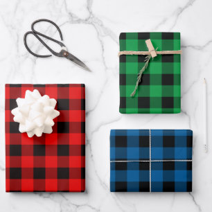 Plaid pattern wrapping paper sheets