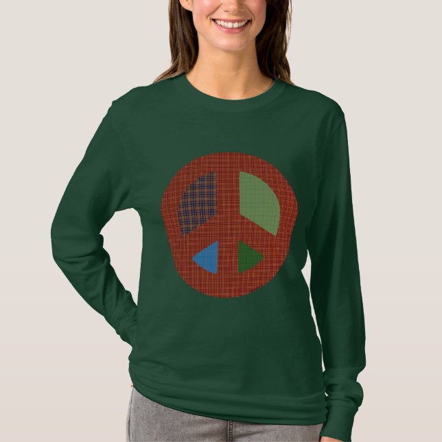 Plaid Peace Symbol T-shirt (Front)