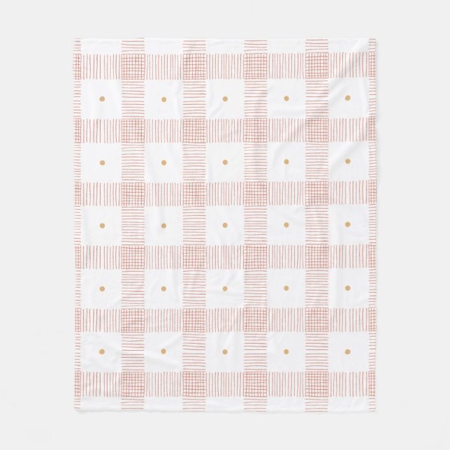 Plaid Pencil Strokes Fleece Blanket (Front)