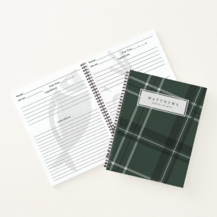 Plaid personalised family recipe notebook
