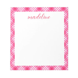 Plaid Personalised Notepad