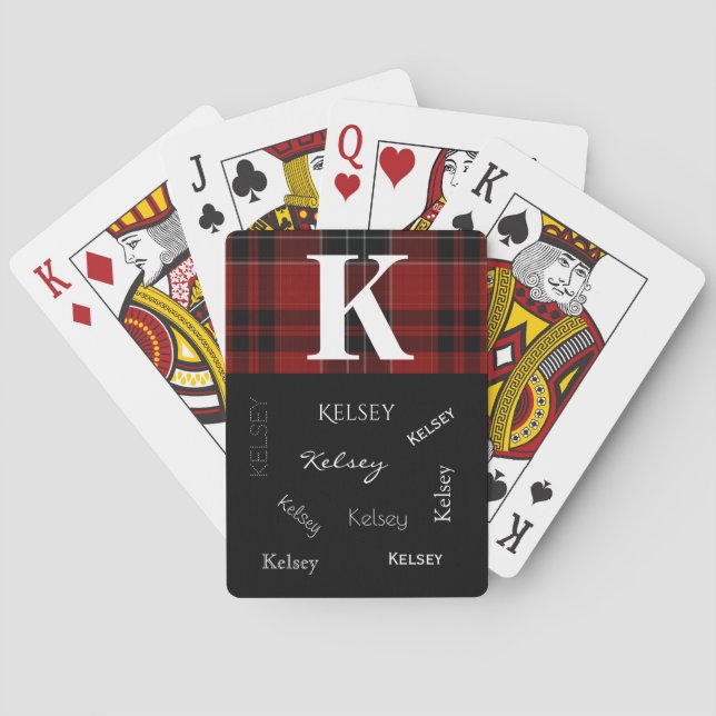 Plaid & Personalised Playing Cards (Back)