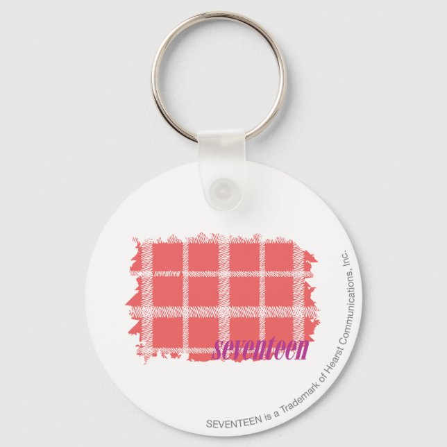 Plaid Pink 2 Key Ring (Front)
