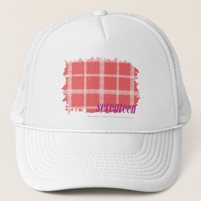 Plaid Pink 2 Trucker Hat (Front)