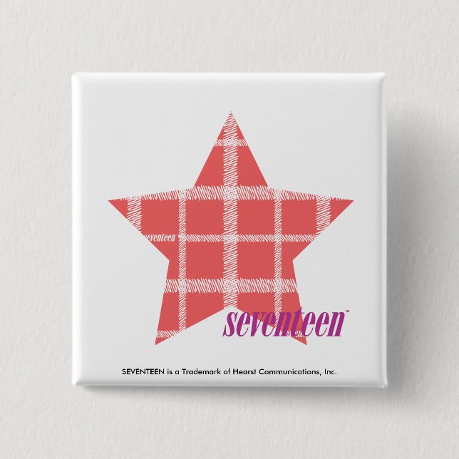 Plaid Pink 3 15 Cm Square Badge (Front)