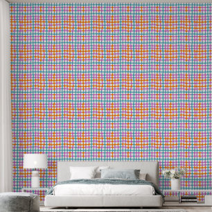 Plaid Pink, Blue, Orange (L) Wallpaper