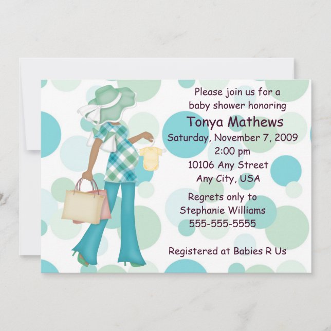 Plaid Polka Dot Baby Shower Invitation (AA) (Front)