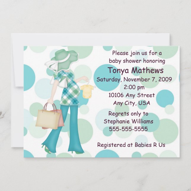 Plaid Polka Dot Baby Shower Invitation (CA) (Front)