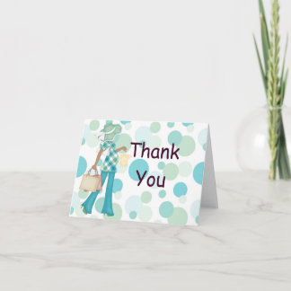 Plaid Polka Dot Thank You Notecard (AA)