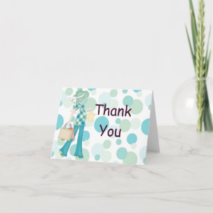 Plaid Polka Dot Thank You Notecard (CA)