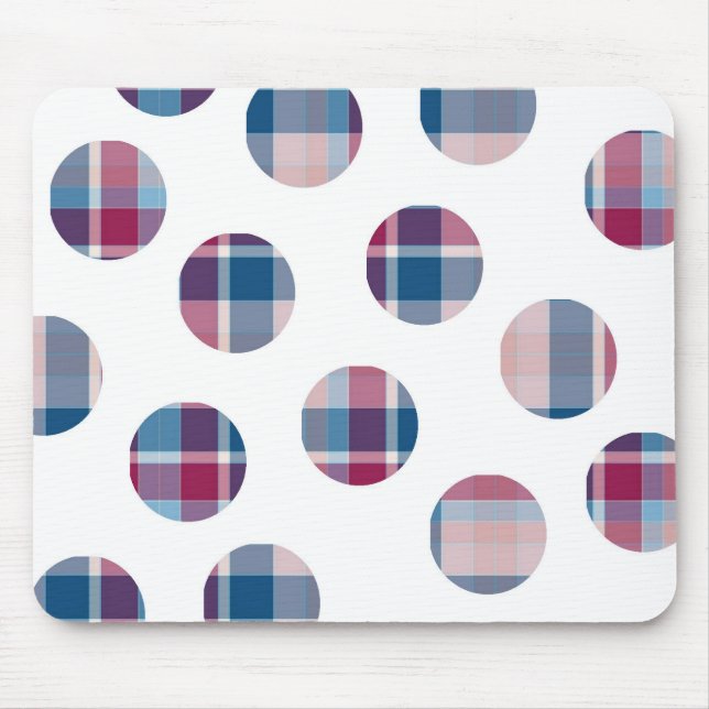 Plaid Polka Dots Mouse Mat (Front)