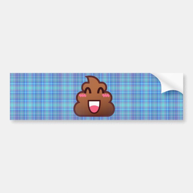 plaid poop emoji bumper sticker (Front)