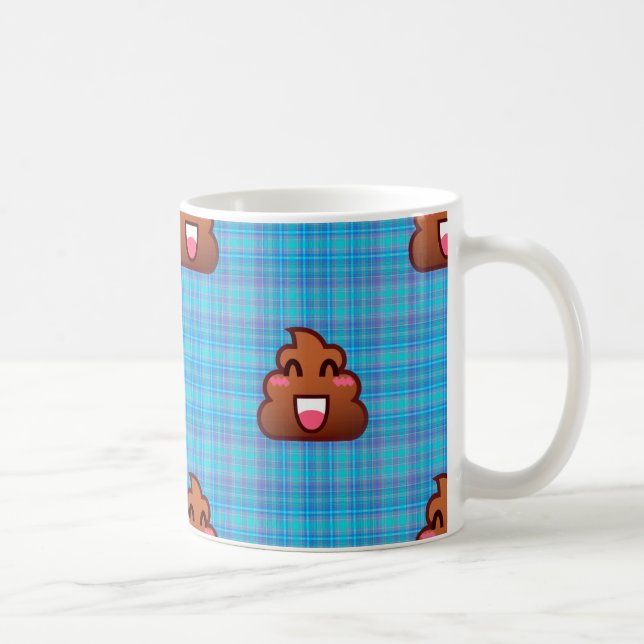 plaid poop emoji coffee mug (Right)