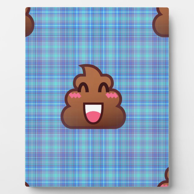 plaid poop emoji plaque (Front)