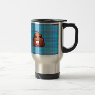 plaid poop emoji travel mug
