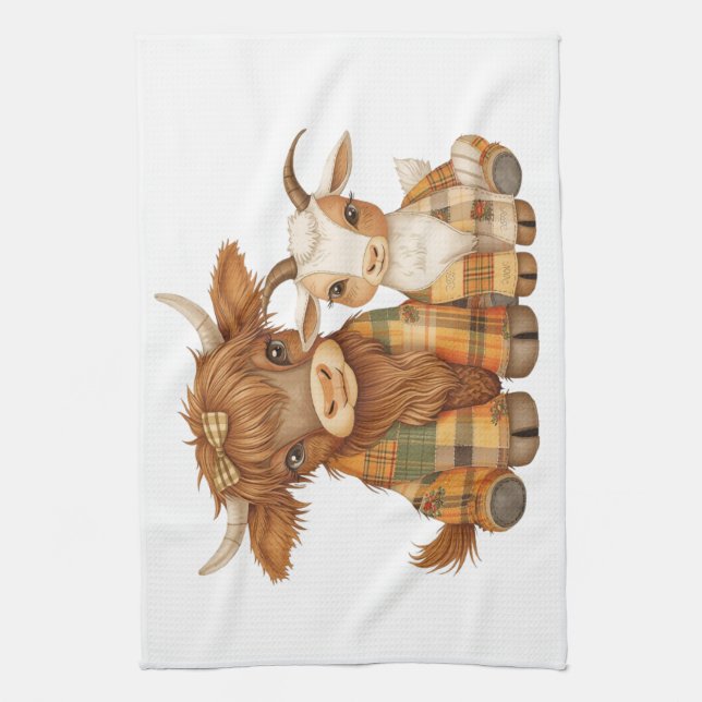 Plaid & Precious Pals Tea Towel (Vertical)
