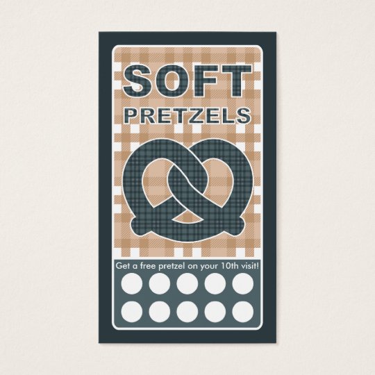plaid pretzel business card