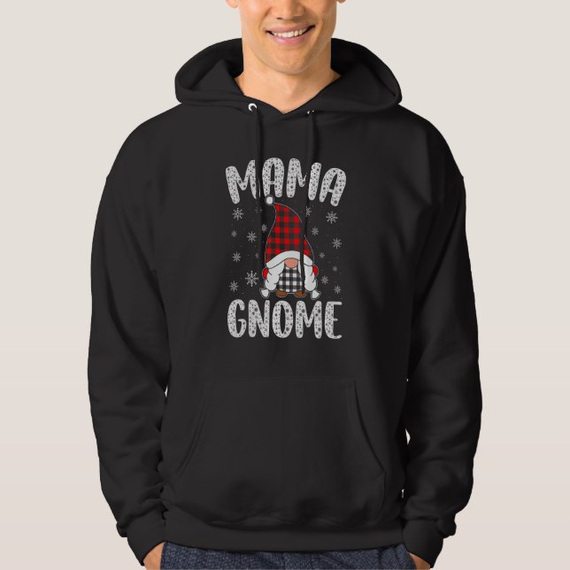 Plaid Print Hat Mama Gnomes Family Matching Hoodie (Front)