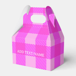 Plaid Print In Pink Custom Favour Box