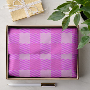 Plaid Print In Pink Custom Tissue Paper