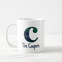 Plaid Print Lowercase Letter c Initial and Name