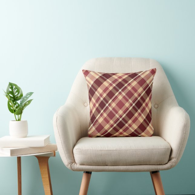 Plaid Print Throw Pillow (Chair)