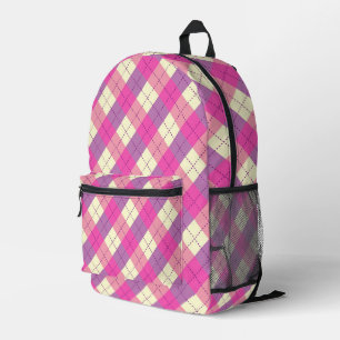 Plaid printed backpack