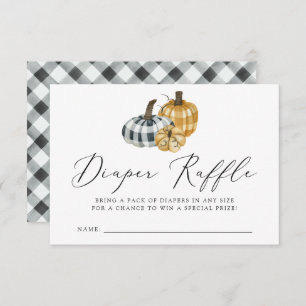 Plaid Pumpkin Baby Shower Diaper Raffle Card