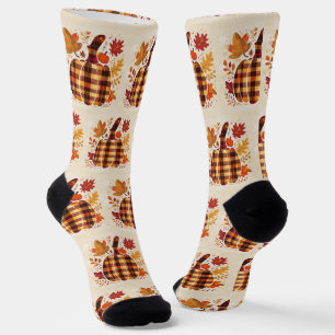 Plaid Pumpkin Blessings Socks