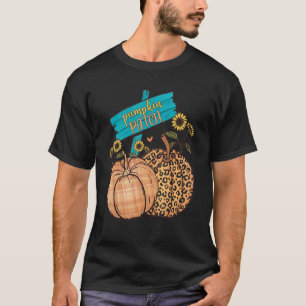 Plaid Pumpkin Patch Leopard Fall Family Pajama Tha T-Shirt