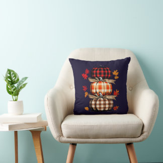 Plaid Pumpkin Stack | Fall Pillow