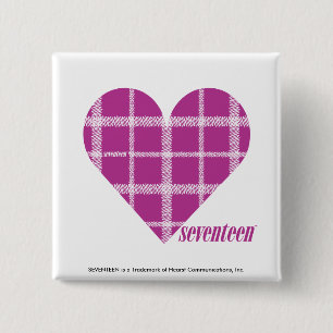 Plaid Purple 2 15 Cm Square Badge