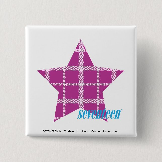 Plaid Purple 3 15 Cm Square Badge (Front)